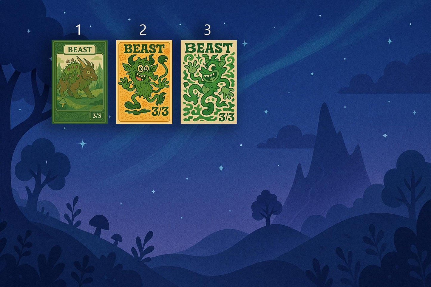 3 Custom Beast Tokens | TCG Proxy | Foil/Non-Foil Options | Durable, High-Quality Print