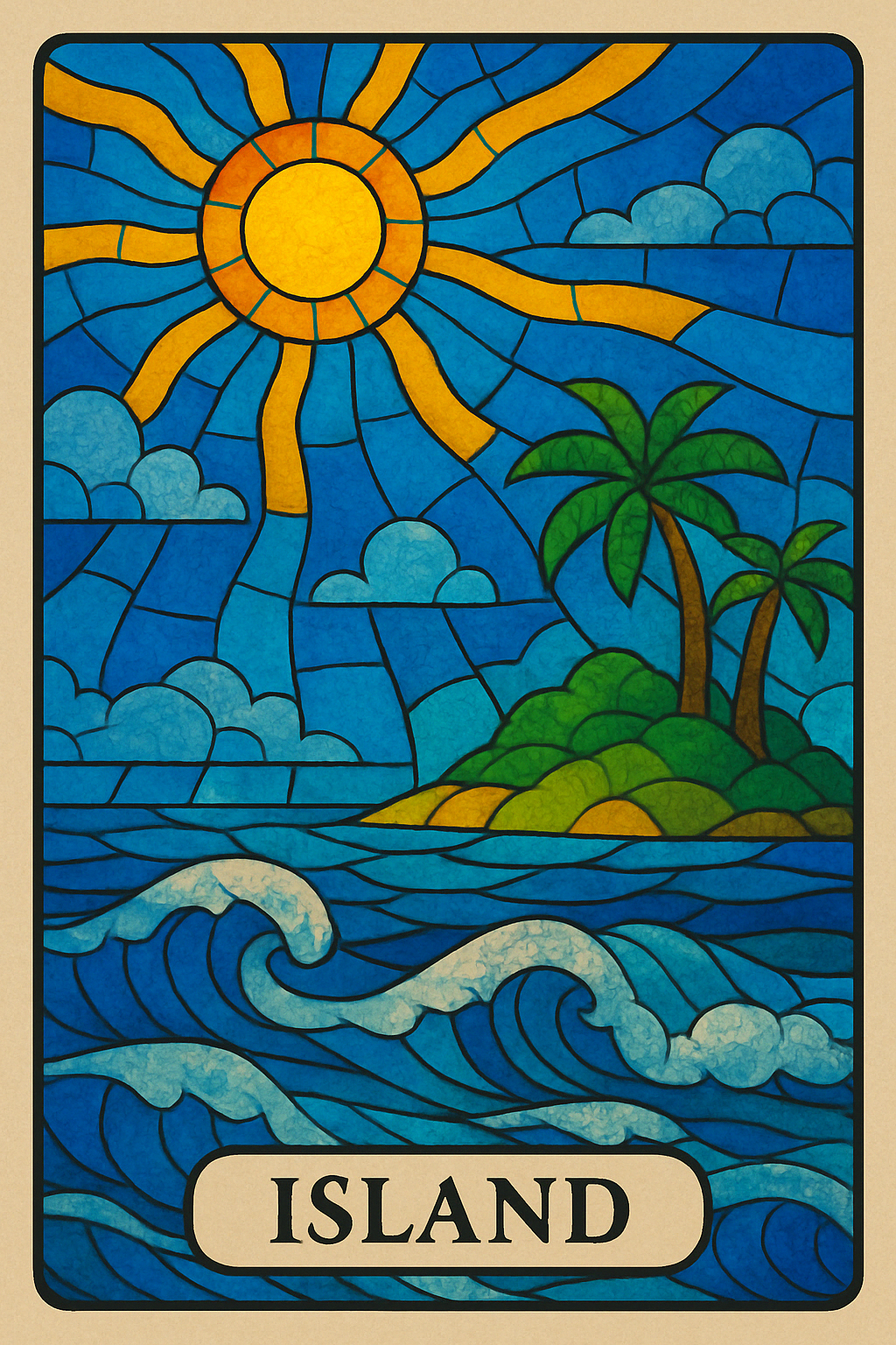 Set of 5 | Stained Glass Lands | TCG Proxy | Foil/Non-Foil Options | Durable, High-Quality Print