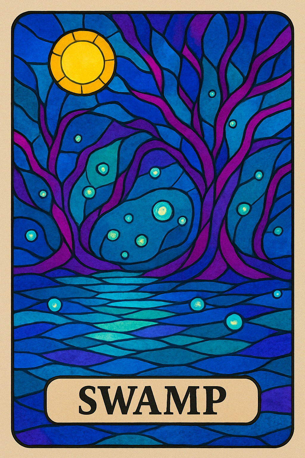 Set of 5 | Stained Glass Lands | TCG Proxy | Foil/Non-Foil Options | Durable, High-Quality Print