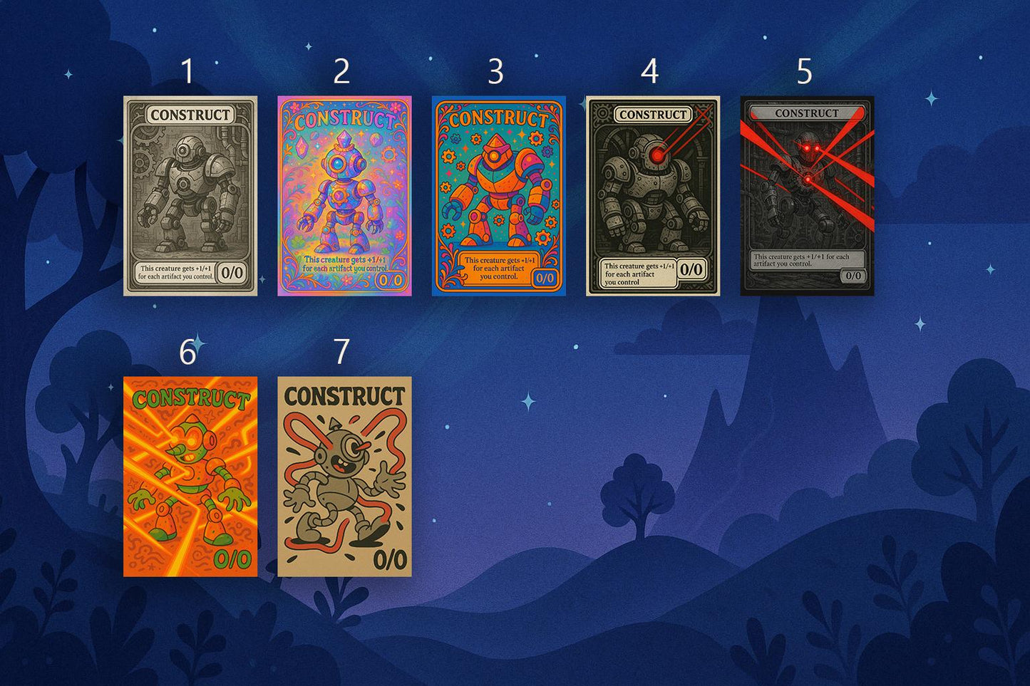 3 Custom Construct Tokens | TCG Proxy | Foil/Non-Foil Options | Durable, High-Quality Print