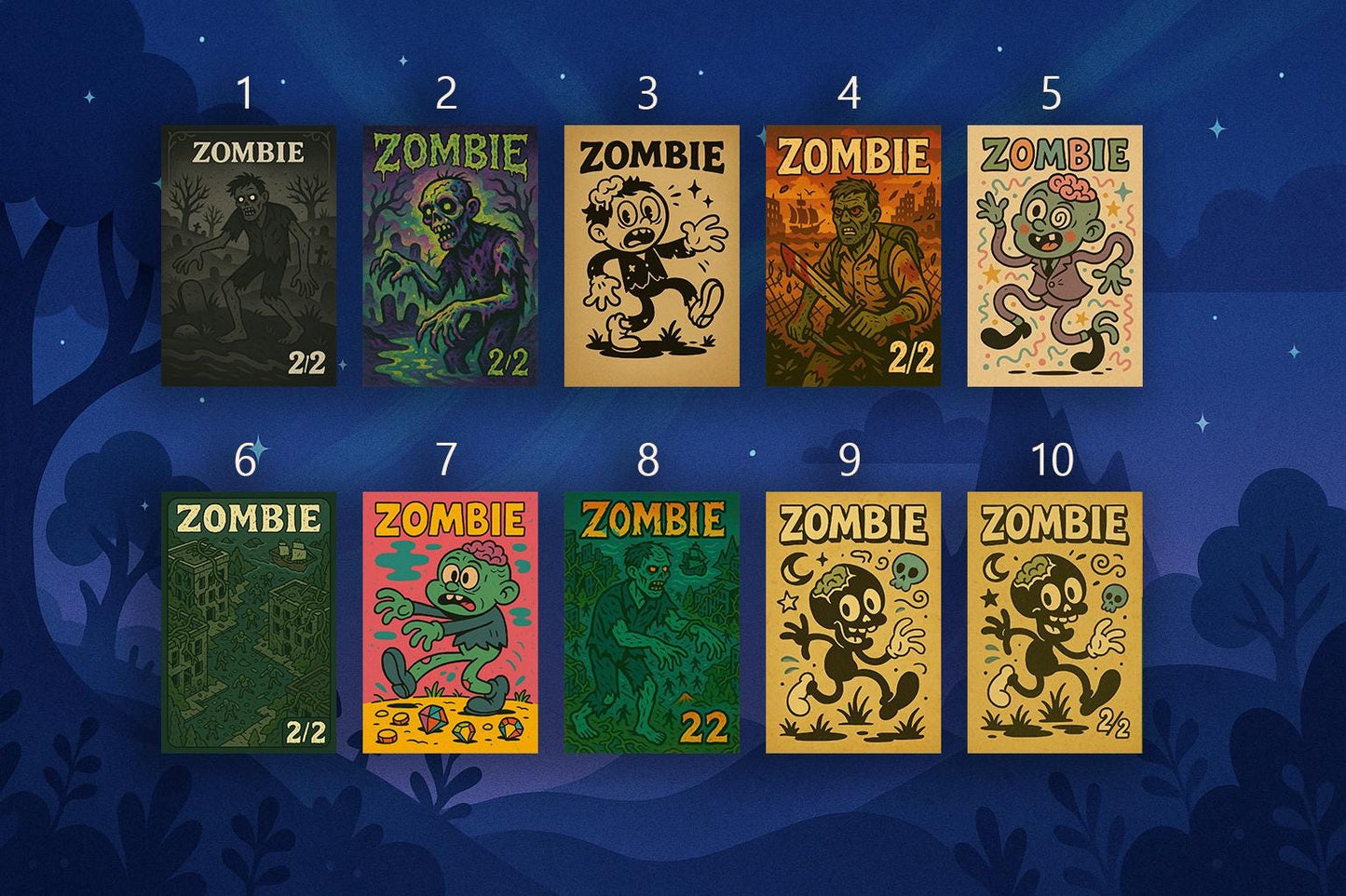 3 Custom Zombie Tokens | TCG Proxy | Foil/Non-Foil Options | Durable, High-Quality Print