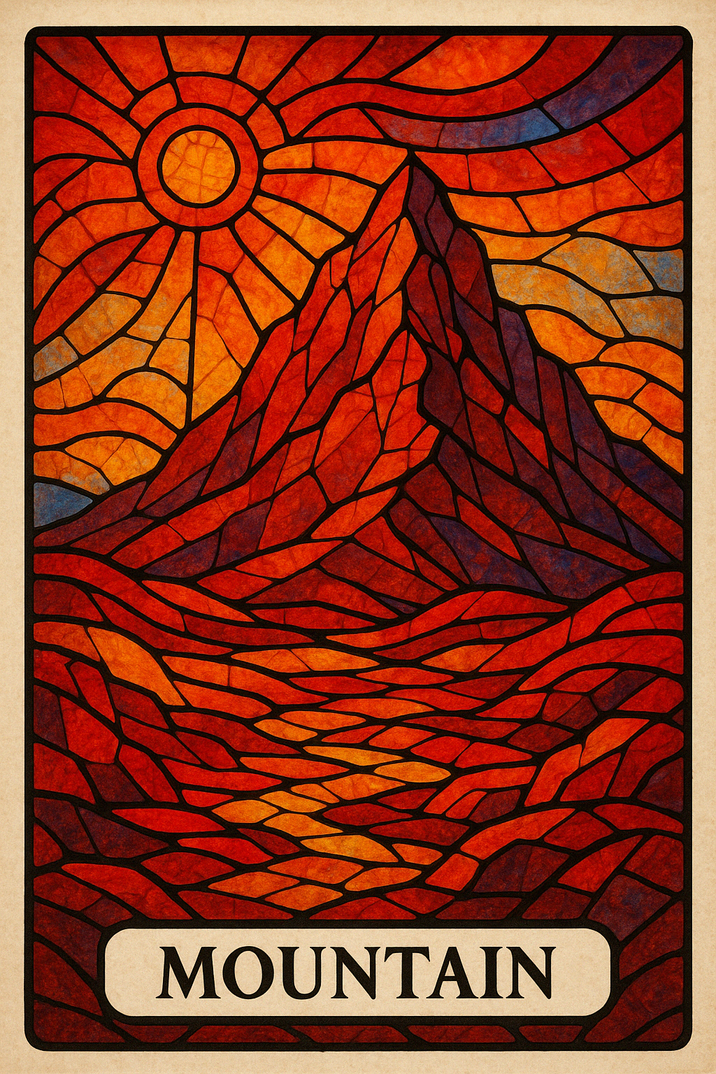 Set of 5 | Stained Glass Lands | TCG Proxy | Foil/Non-Foil Options | Durable, High-Quality Print