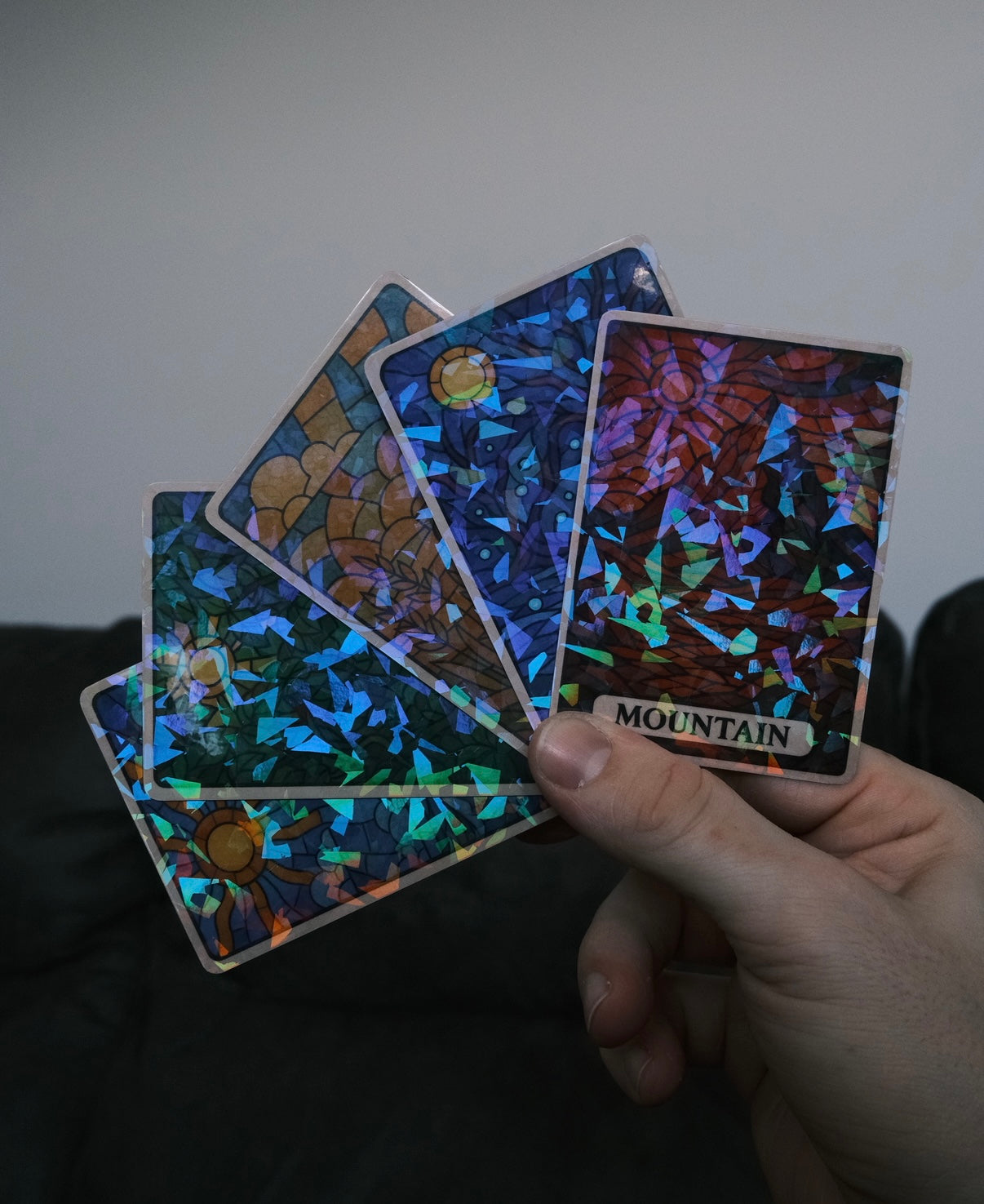 Set of 5 | Stained Glass Lands | TCG Proxy | Foil/Non-Foil Options | Durable, High-Quality Print