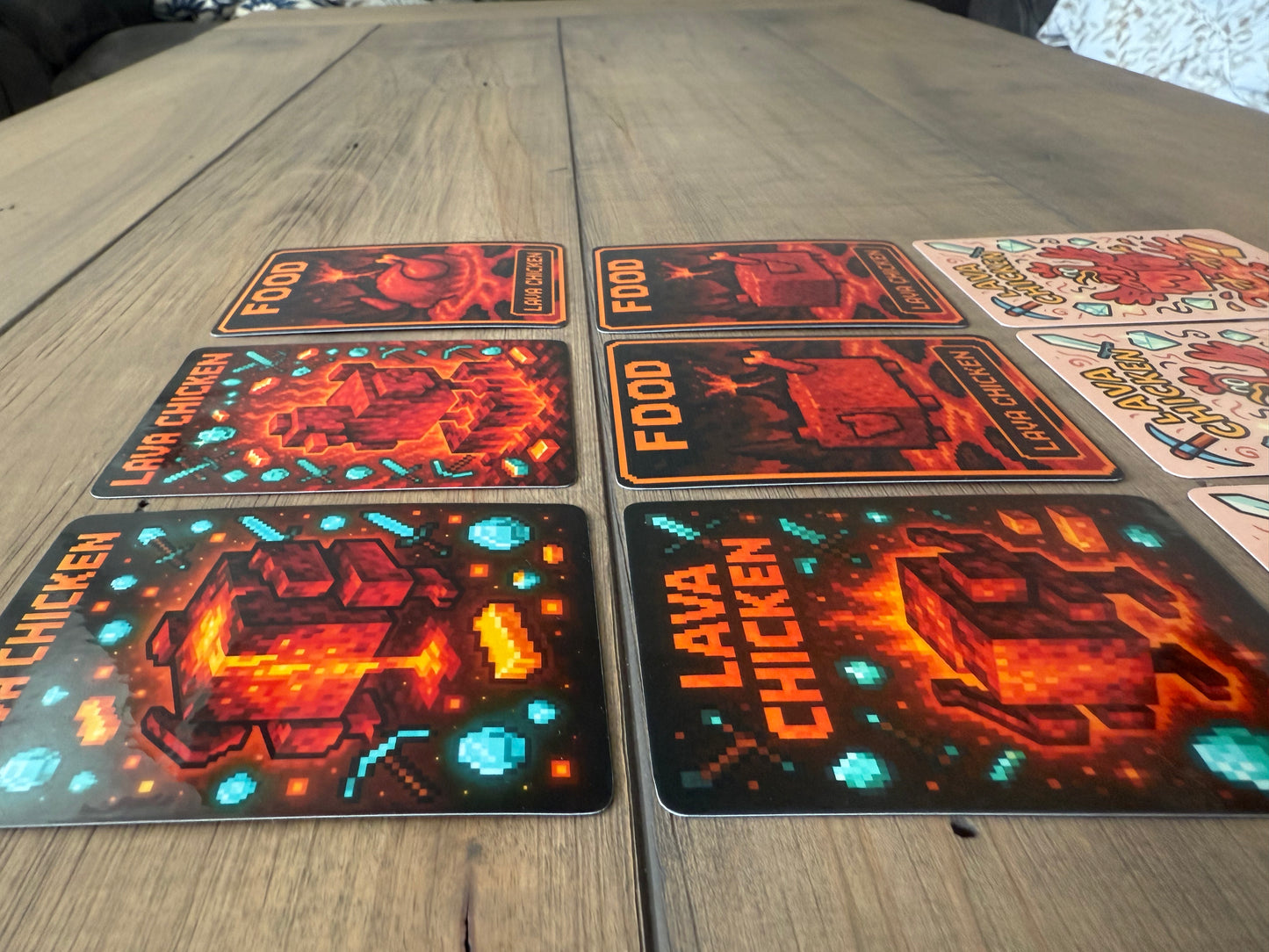 3 Lava Chicken Food Tokens | TCG Proxy | Foil/Non-Foil Options | Durable, High-Quality Print
