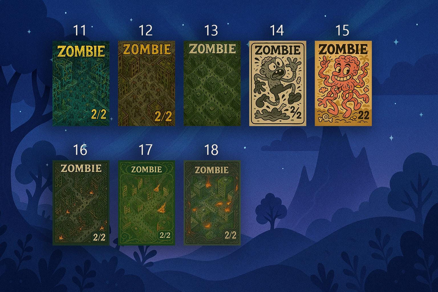 3 Custom Zombie Tokens | TCG Proxy | Foil/Non-Foil Options | Durable, High-Quality Print