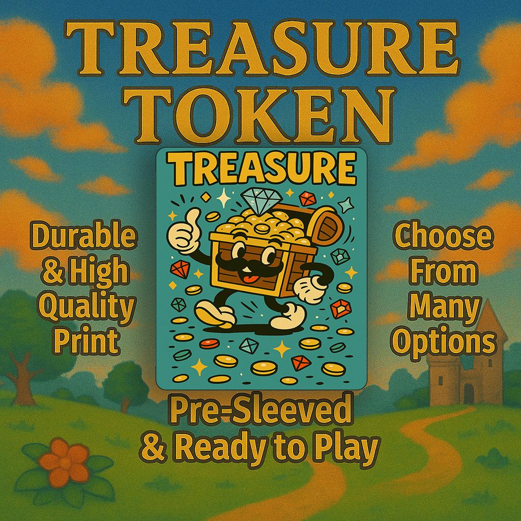 3 Custom Treasure Tokens | TCG Proxy | Foil/Non-Foil Options | Durable, High-Quality Print