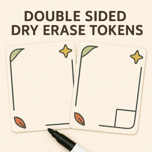 Dry Erase Double-Sided Token Cards – 9 or 18-Pack (Double-Sided, Erasable - Foil/Non Foil Options – Reusable Tokens for Magic or TCGs