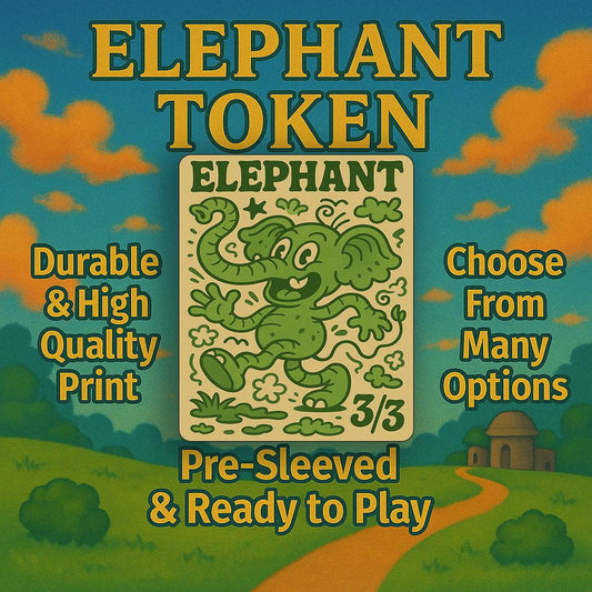 3 Custom Elephant Tokens | TCG Proxy | Foil/Non-Foil Options | Durable, High-Quality Print