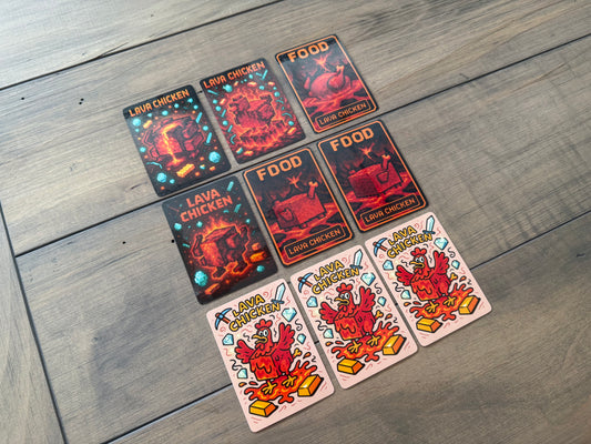 3 Lava Chicken Food Tokens | TCG Proxy | Foil/Non-Foil Options | Durable, High-Quality Print