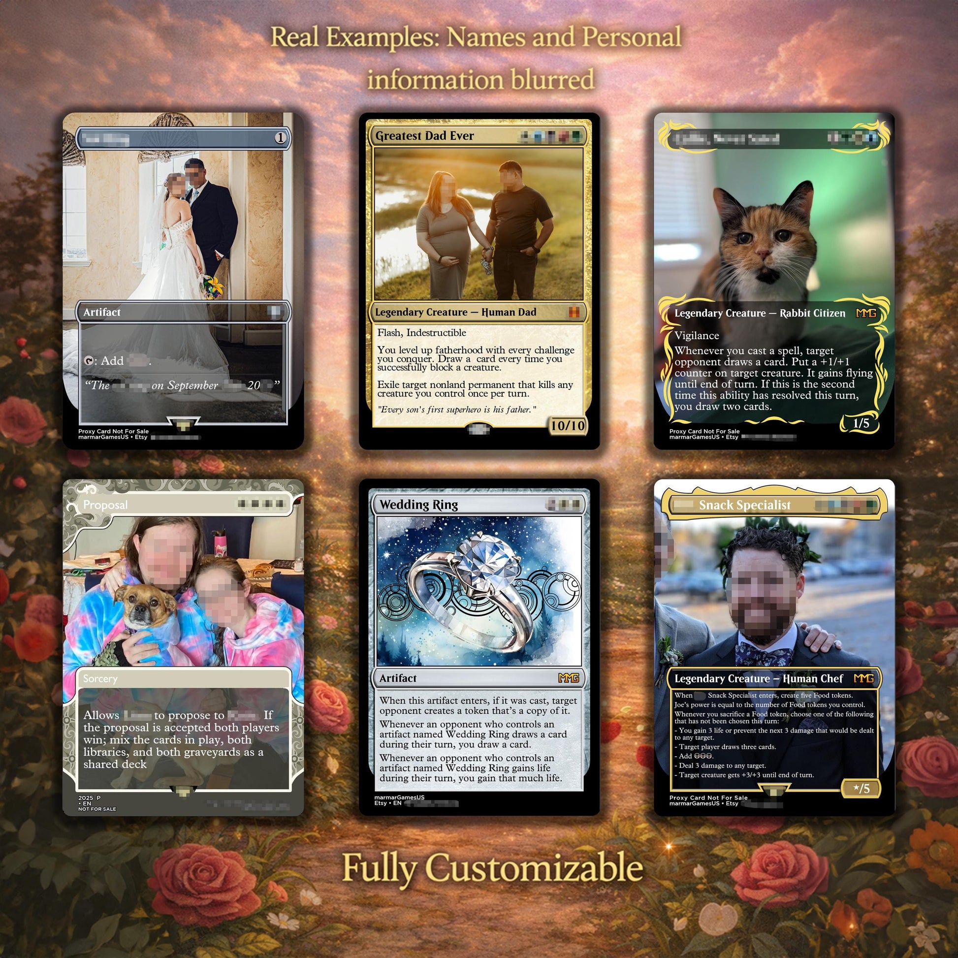 Personalized Trading Card Gift | Anniversary, Relationship, Wedding, Couples, Pets | Upload Your Own Image