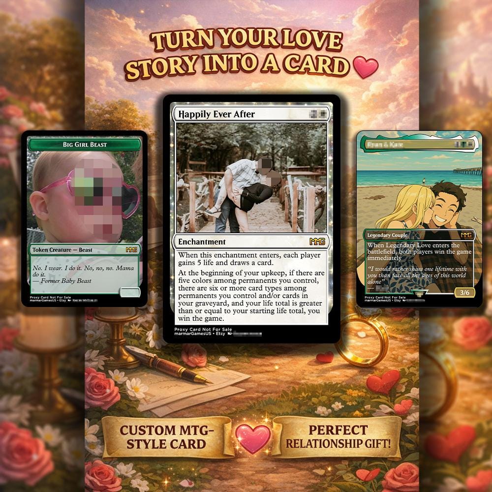 Personalized Trading Card Gift | Anniversary, Relationship, Wedding, Couples, Pets | Upload Your Own Image